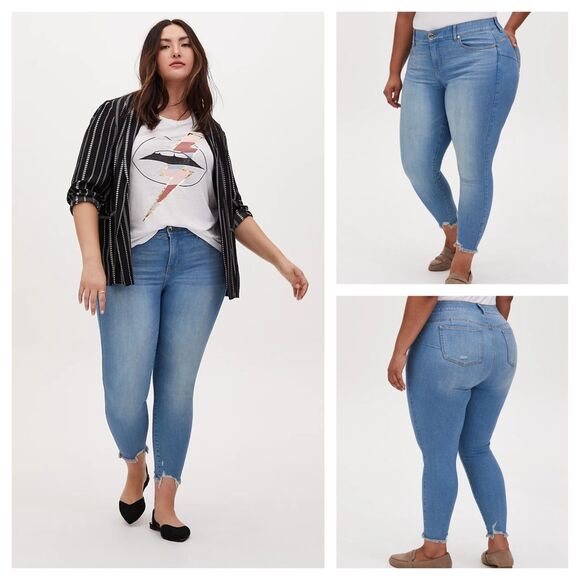 Torrid Bombshell Skinny Premium Stretch With Frayed Hem - Picture 1 of 6